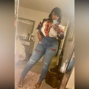 Multicolor Long Sleeve Button-Up Shirt